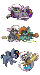 Size: 740x1368 | Tagged: safe, artist:celestial-rainstorm, imported from derpibooru, oc, oc:athena, oc:dawn star, oc:jetstream, oc:mellow vibes, draconequus, hybrid, pegasus, pony, colt, female, filly, interspecies offspring, male, offspring, parent:discord, parent:fluttershy, parent:rainbow dash, parent:soarin', parent:tree hugger, parent:zephyr breeze, parents:discoshy, parents:soarindash, parents:twigian, parents:zephyrhugger, simple background, white background