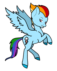 Size: 932x1170 | Tagged: safe, artist:aurorastar1, imported from derpibooru, rainbow dash, pegasus, pony, leak, spoiler:g5, backwards cutie mark, female, flying, g5, g5 concept leak style, g5 concept leaks, hooves, mare, rainbow dash (g5 concept leak), rainbow dash (g5), redesign, simple background, smiling, smirk, solo, spread wings, transparent background, wings