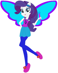 Size: 468x597 | Tagged: safe, artist:selenaede, artist:user15432, imported from derpibooru, rarity, fairy, human, equestria girls, artificial wings, augmented, barely eqg related, base used, clothes, crossover, element of generosity, fairy tale, fairy wings, fairyized, flower, good fairy, humanized, jewelry, magic, magic wand, magic wings, necklace, ponied up, purple wings, shoes, sleeping beauty, solo, wand, winged humanization, wings