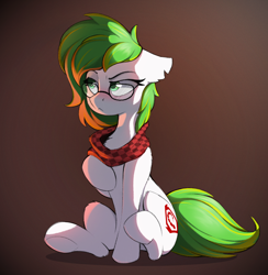 Size: 1838x1886 | Tagged: safe, artist:rexyseven, imported from derpibooru, oc, oc only, oc:white night, earth pony, pony, blushing, cute, female, glasses, mare, rule 63, rule63betes, solo