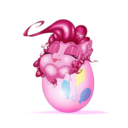Size: 2500x2500 | Tagged: safe, artist:rurihal, imported from derpibooru, pinkie pie, earth pony, pony, cute, diapinkes, easter, easter egg, egg, eyes closed, female, hatching, holiday, mare, simple background, solo, tongue out, white background