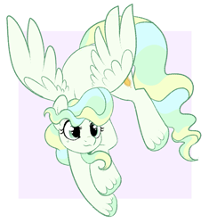 Size: 781x832 | Tagged: safe, artist:lulubell, imported from derpibooru, vapor trail, pegasus, pony, female, flying, mare, simple background, solo, unshorn fetlocks