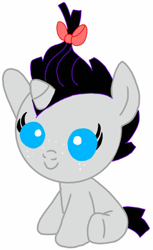 Size: 584x952 | Tagged: safe, artist:kittythenerd, deleted from derpibooru, imported from derpibooru, oc, oc only, alicorn, pony, unicorn, alicorn oc, baby, baby pony, base used, bow, hair bow, simple background, sitting, white background