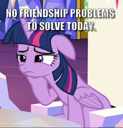 Size: 834x865 | Tagged: safe, edit, edited screencap, imported from derpibooru, screencap, twilight sparkle, alicorn, pony, what about discord?, bored, caption, cropped, cutie map, female, floppy ears, friendship throne, frown, hoof on cheek, image macro, meme, sad, sitting, solo, text, twilight sparkle (alicorn)