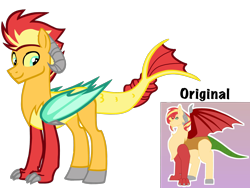 Size: 4500x3375 | Tagged: safe, artist:avatarmicheru, imported from derpibooru, oc, oc only, oc:wildfire, hybrid, high res, interspecies offspring, offspring, parent:discord, parent:sunset shimmer, parents:suncord, simple background, solo, transparent background