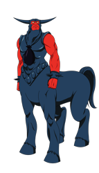 Size: 752x1313 | Tagged: safe, artist:kukurobuki, edit, imported from derpibooru, vector edit, lord tirek, centaur, my little pony 'n friends, rescue at midnight castle, antagonist, darkened coat, edited vector, evil, g1, horns, male, rainbow of darkness, screen accurate, simple background, solo, spiked wristband, style emulation, tirac, tirac's bag, tirek (g1), transparent background, vector, wristband, yellow eyes