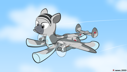 Size: 6400x3600 | Tagged: safe, artist:news_2333, imported from derpibooru, oc, oc only, original species, plane pony, pony, cloud, cute, female, mare, plane, solo, soviet, tis ma, war thunder, wings