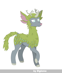 Size: 1348x1590 | Tagged: safe, artist:biglama, artist:circumflexs, imported from derpibooru, deer, deer pony, original species, unicorn, unideer, cloven hooves, colored hooves, curved horn, four ears, horn, horns, indrik, multiple ears, mythology, raised hoof, simple background, solo, transparent background, vector