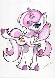 Size: 4920x6972 | Tagged: safe, artist:luxiwind, imported from derpibooru, fleur-de-lis, pony, absurd resolution, female, solo, traditional art, unshorn fetlocks