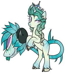 Size: 837x933 | Tagged: safe, artist:axolotlshy, deleted from derpibooru, imported from derpibooru, oc, oc only, monster pony, original species, piranha plant pony, plant pony, augmented tail, braid, cloven hooves, fangs, hoof fluff, jewelry, plant, rearing, simple background, thorn, thorns, tiara, tongue out, transparent background