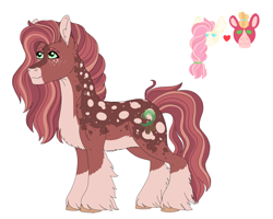 Size: 3000x2400 | Tagged: safe, artist:bizaardwolf, imported from derpibooru, big macintosh, fluttershy, oc, oc only, oc:pondering shy, earth pony, pony, chest fluff, coat markings, ear fluff, female, fluttermac, freckles, heart, implied shipping, implied straight, male, mare, offspring, parent:big macintosh, parent:fluttershy, parents:fluttermac, simple background, solo, unshorn fetlocks, white background