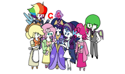 Size: 1208x720 | Tagged: safe, artist:moonsetter, imported from derpibooru, applejack, fluttershy, pinkie pie, rainbow dash, rarity, spike, twilight sparkle, alicorn, human, the last problem, end of ponies, female, horn, horned humanization, humanized, mane seven, mane six, older, older applejack, older fluttershy, older mane seven, older mane six, older pinkie pie, older rainbow dash, older rarity, older spike, older twilight, simple background, twilight sparkle (alicorn), twishy, white background, winged humanization, winged spike, wings