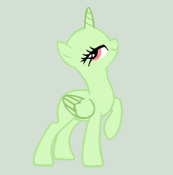 Size: 509x516 | Tagged: safe, artist:caecii, imported from derpibooru, oc, oc only, alicorn, pony, alicorn oc, base, bedroom eyes, eyelashes, grin, horn, raised hoof, simple background, smiling, solo