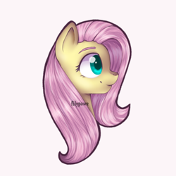 Size: 1058x1058 | Tagged: safe, artist:filypaws, imported from derpibooru, fluttershy, pegasus, pony, bust, cute, female, mare, portrait, profile, redraw, shyabetes, simple background, solo, white background