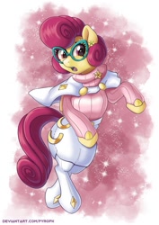 Size: 707x1000 | Tagged: safe, artist:pyropk, imported from derpibooru, posey shy, pegasus, pony, cap, clothes, cosplay, costume, diamond, female, glasses, hat, mare, meganekko, milf, pokémon, skirt, solo, wicke