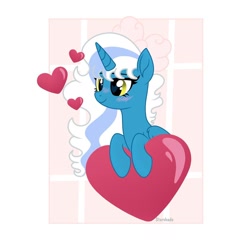 Size: 1024x1024 | Tagged: safe, artist:riofluttershy, artist:starshade, imported from derpibooru, oc, oc:fleurbelle, alicorn, adorabelle, alicorn oc, blushing, bow, cute, female, hair bow, heart, heart eyes, hearts and hooves day, horn, mare, wingding eyes