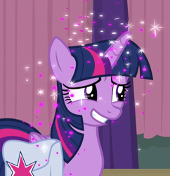 Size: 695x718 | Tagged: safe, imported from derpibooru, screencap, twilight sparkle, alicorn, pony, a trivial pursuit, bag, cropped, female, saddle bag, solo, sparkles, twilight sparkle (alicorn)