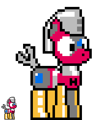 Size: 216x244 | Tagged: safe, artist:trackheadtherobopony, imported from derpibooru, oc, oc only, oc:trackhead, pony, robot, robot pony, 8 bit, 8-bit, simple background, solo, transparent background