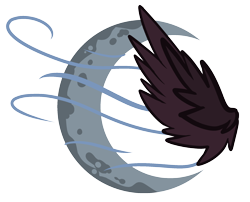 Size: 2014x1628 | Tagged: safe, artist:fizzwings, imported from derpibooru, oc, oc only, oc:stygian crosswind, crescent moon, cutie mark, cutie mark only, moon, no pony, simple background, solo, transparent background, wings