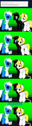 Size: 1071x4096 | Tagged: safe, artist:agkandphotomaker2000, imported from derpibooru, oc, oc:arnold the pony, oc:crytic blade, oc:lucia nightblood, pegasus, pony, vampire, vampony, tumblr:pony video maker's blog, ask, black sclera, clothes, embarrassed, eyeless pony, food, garlic powder, hoodie, no effect, red and black oc, salt, tumblr, ugly look