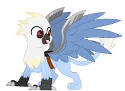 Size: 1500x1100 | Tagged: safe, artist:ponkus, imported from derpibooru, oc, oc only, oc:apollo swiftbeak, griffon, fallout equestria, armor, base used, simple background, solo, transparent background