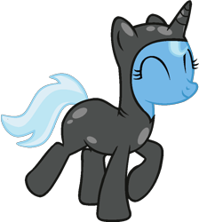 Size: 792x884 | Tagged: safe, artist:grapefruitface1, artist:twittershy, derpibooru exclusive, imported from derpibooru, trixie, pony, unicorn, base used, catsuit, eyes closed, female, happy, show accurate, simple background, solo, transparent background, vector