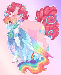 Size: 968x1181 | Tagged: safe, artist:wanderingpegasus, imported from derpibooru, pinkie pie, rainbow dash, earth pony, pegasus, pony, digital art, female, lesbian, mare, pinkiedash, shipping, smiling