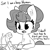 Size: 2250x2250 | Tagged: safe, artist:tjpones, imported from derpibooru, part of a set, oc, oc only, oc:brownie bun, earth pony, pony, chest fluff, dialogue, female, grayscale, mare, monochrome, open mouth, phone, simple background, solo, telephone, white background