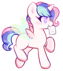 Size: 794x899 | Tagged: safe, artist:mvnchies, imported from derpibooru, oc, oc only, alicorn, pony, alicorn oc, colored hooves, heart eyes, horn, mouth hold, raised hoof, simple background, solo, transparent background, wingding eyes