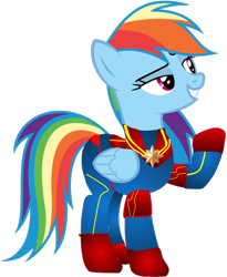 Size: 2048x2500 | Tagged: safe, artist:jawsandgumballfan24, edit, imported from derpibooru, rainbow dash, pegasus, pony, captain marvel (marvel), carol danvers, clothes, cosplay, costume, female, mare, marvel, marvel cinematic universe, simple background, solo, transparent background