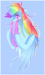 Size: 633x1050 | Tagged: safe, artist:clefficia, imported from derpibooru, rainbow dash, pegasus, pony, female, mare, simple background, solo, wings