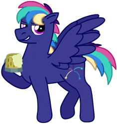 Size: 1048x1117 | Tagged: safe, artist:kindheart525, imported from derpibooru, oc, oc only, oc:firework, pegasus, pony, kindverse, hoof hold, offspring, parent:rainbow dash, parent:soarin', parents:soarindash, simple background, solo, transparent background