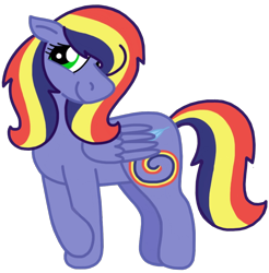 Size: 896x912 | Tagged: safe, artist:kindheart525, imported from derpibooru, oc, oc only, oc:paint swirl, pegasus, pony, kindverse, offspring, parent:rainbow dash, parent:soarin', parents:soarindash, rainbow hair, simple background, solo, transparent background