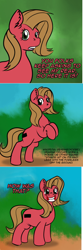 Size: 796x2404 | Tagged: safe, artist:denton, imported from derpibooru, oc, oc only, oc:pun, earth pony, pony, ask pun, ask, female, mare, pun, rearing, solo, visual pun