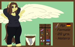 Size: 5500x3500 | Tagged: safe, artist:jester englie, deleted from derpibooru, imported from derpibooru, oc, oc only, oc:lyraine, anthro, pegasus, reference, solo