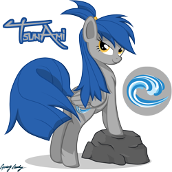 Size: 2500x2500 | Tagged: safe, artist:le-23, imported from derpibooru, oc, oc only, oc:tsunami, pegasus, pony, female, mare, rock, simple background, solo, transparent background