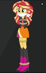 Size: 720x1145 | Tagged: safe, artist:songokussjsannin8000, imported from derpibooru, sunset shimmer, equestria girls, bondage, bound and gagged, cloth gag, gag, rope, rope bondage, tied up