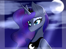 Size: 1278x957 | Tagged: safe, artist:princesslunka10, imported from derpibooru, princess luna, pony, bust, female, portrait, solo