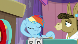 Size: 1920x1080 | Tagged: safe, imported from derpibooru, screencap, matilda, rainbow dash, donkey, pegasus, pony, a trivial pursuit, bell