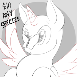 Size: 1000x1000 | Tagged: safe, artist:housho, imported from derpibooru, pony, advertisement, commission, icon, simple background, ych sketch, your character here