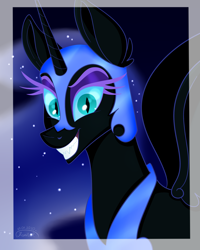 Size: 1600x2000 | Tagged: safe, artist:princesslunka10, imported from derpibooru, nightmare moon, pony, bust, female, portrait, solo