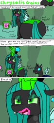 Size: 800x1800 | Tagged: safe, artist:eternaljonathan, imported from derpibooru, queen chrysalis, changeling, changeling queen, bugbutt, butt, butt expansion, changeling feeding, comic, dialogue, digital art, female, food, growth, huge butt, ice cream, implied butt expansion, jiggle, just as planned, large butt, levitation, magic, messy eating, plot, speech bubble, telekinesis, the ass was fat, weight gain