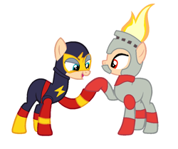 Size: 929x777 | Tagged: safe, imported from derpibooru, pony, elec man, fire man, gay, male, mega man (series), megaman, ponified, shipping