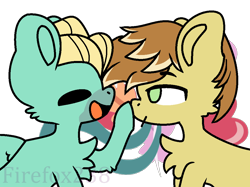 Size: 1000x748 | Tagged: safe, artist:firefox238, artist:nootnuts, imported from derpibooru, feather bangs, zephyr breeze, earth pony, pegasus, pony, base used, bedroom eyes, boop, chest fluff, ear fluff, eyes closed, gay, looking at each other, male, raised hoof, shipping, simple background, stallion, transparent background, zephyrbangs