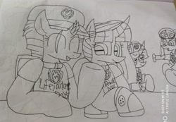 Size: 3621x2507 | Tagged: safe, artist:徐詩珮, imported from derpibooru, fizzlepop berrytwist, glitter drops, spring rain, tempest shadow, twilight sparkle, alicorn, unicorn, series:sprglitemplight diary, series:sprglitemplight life jacket days, series:springshadowdrops diary, series:springshadowdrops life jacket days, aid marshall (paw patrol), alternate universe, bisexual, broken horn, chase (paw patrol), clothes, cute, female, glitterbetes, glitterlight, glittershadow, horn, lesbian, lifeguard, lifeguard spring rain, marshall (paw patrol), paw patrol, polyamory, shipping, skye (paw patrol), sprglitemplight, springbetes, springdrops, springlight, springshadow, springshadowdrops, spy chase (paw patrol), tempestbetes, tempestlight, traditional art, twilight sparkle (alicorn), zuma (paw patrol)