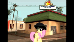 Size: 854x480 | Tagged: safe, imported from derpibooru, fluttershy, twilight sparkle, ai assisted, ai content, aivo, animated, avo, big smoke, female, fifteen.ai, glados, grand theft auto, gta san andreas, meme, order, portal (valve), shitposting, sound, sound only, the pony machine learning project, vocaloid, voice, webm