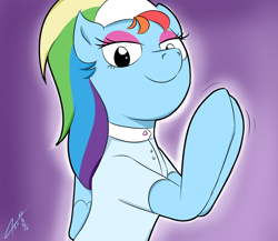 Size: 2300x2000 | Tagged: safe, artist:asajiopie01, imported from derpibooru, rainbow dash, pegasus, pony, twilight sparkle's secret shipfic folder, female, makeup, simple background, solo, spa pony, spa pony rainbow dash