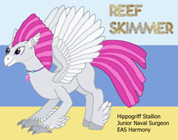 Size: 1128x892 | Tagged: safe, artist:stargliderx, imported from derpibooru, oc, oc only, oc:reef skimmer, classical hippogriff, hippogriff, fanfic:expedition to cloudbreak islands, hippogriff oc, male, solo, stallion