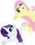 Size: 3500x4446 | Tagged: safe, artist:cloudy glow, artist:cloudyglow, imported from derpibooru, fluttershy, rarity, pegasus, pony, unicorn, my little pony: the movie, cute, duo, female, frog (hoof), raribetes, shyabetes, simple background, transparent background, underhoof, vector