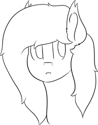 Size: 4517x5756 | Tagged: safe, artist:skylarpalette, imported from derpibooru, oc, oc only, oc:skylar night, bat pony, pony, black and white, bust, grayscale, huh, looking back, monochrome, simple background, sketch, solo, white background